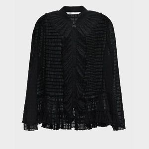 Zara Textured Ruffle Weave Blouse